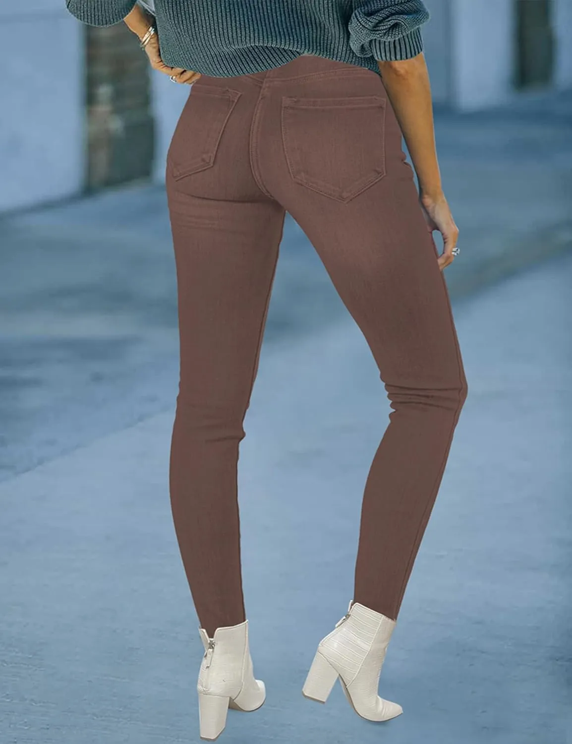 luvamia Women's Fleece Lined Jeans Winter Thermal Denim Jeggings Skinny High Waisted Stretch Warm Leggings