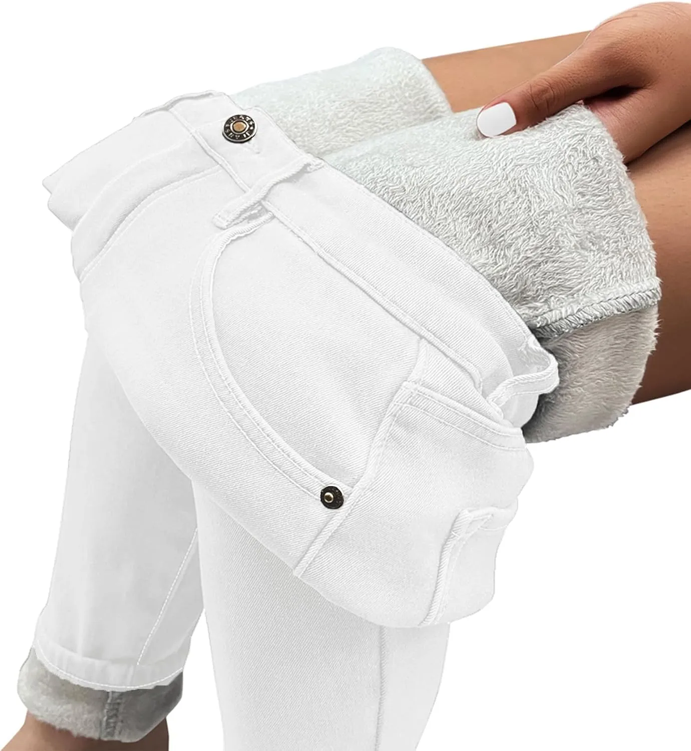 luvamia Women's Fleece Lined Jeans Winter Thermal Denim Jeggings Skinny High Waisted Stretch Warm Leggings