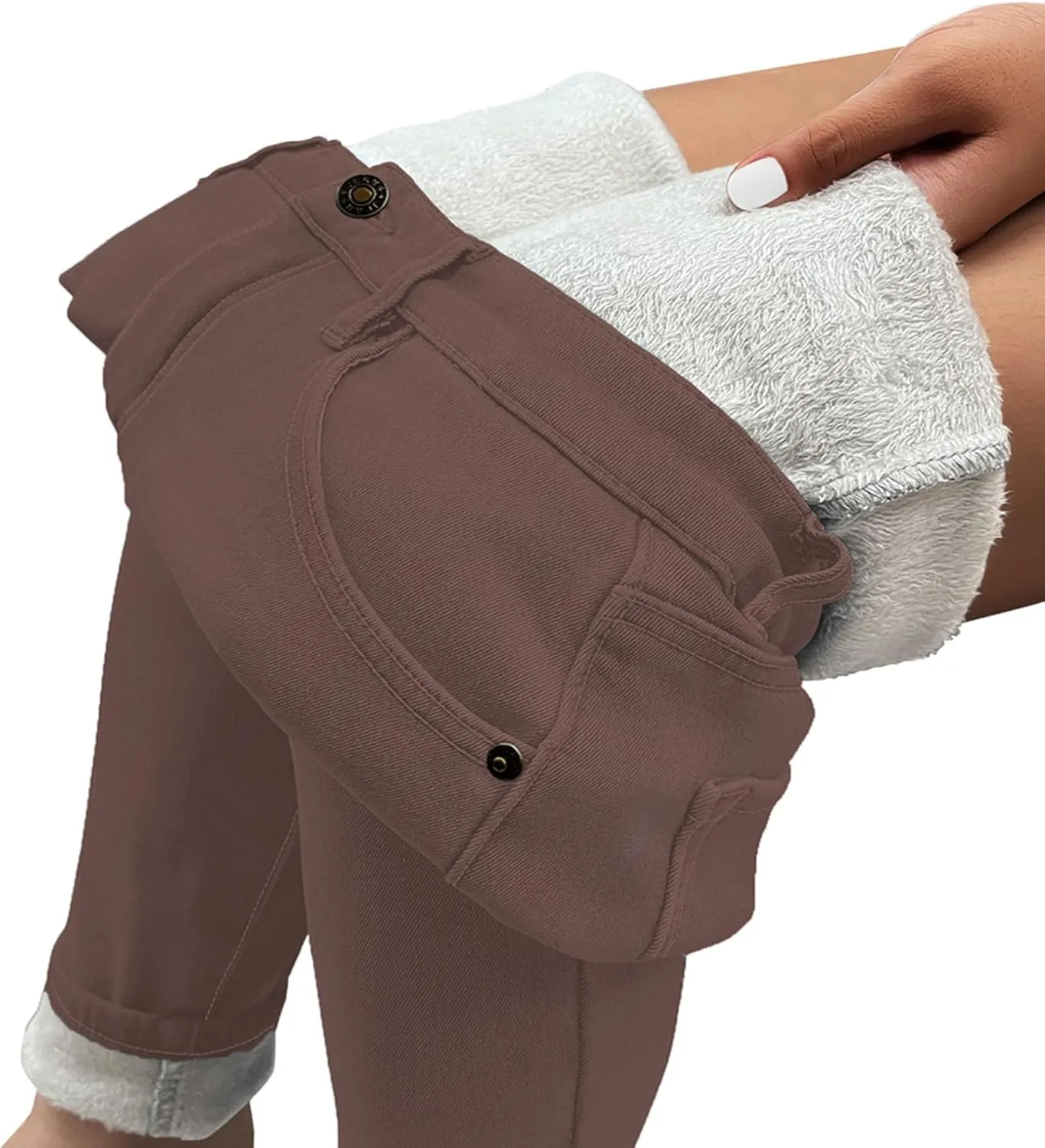 luvamia Women's Fleece Lined Jeans Winter Thermal Denim Jeggings Skinny High Waisted Stretch Warm Leggings