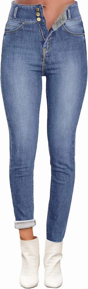 luvamia Women's Fleece Lined Jeans Winter Thermal Denim Jeggings Skinny High Waisted Stretch Warm Leggings