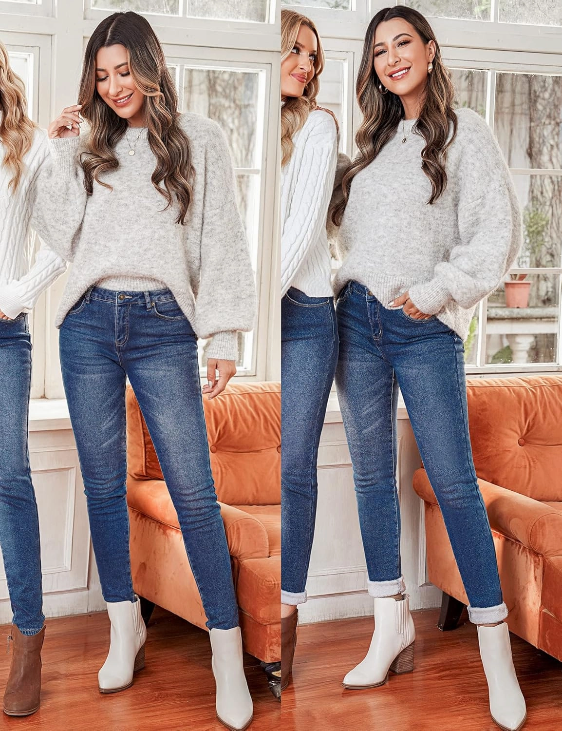 luvamia Women's Fleece Lined Jeans Winter Thermal Denim Jeggings Skinny High Waisted Stretch Warm Leggings