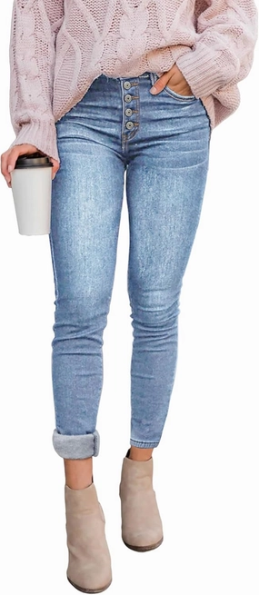 luvamia Women's Fleece Lined Jeans Winter Thermal Denim Jeggings Skinny High Waisted Stretch Warm Leggings