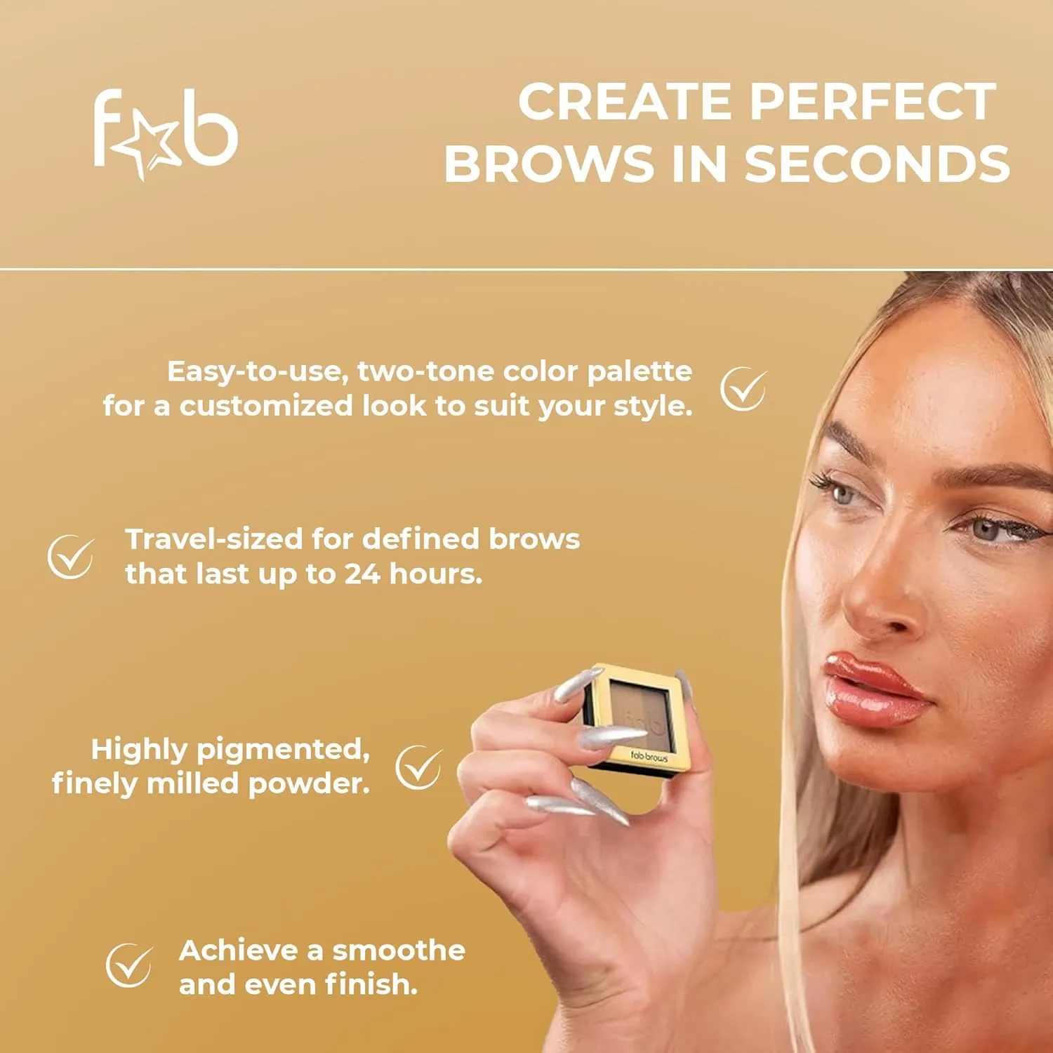 Lux Eyebrow Kit Refill Powder - Soft and Natural Eyebrow Definition for Dark Brown/Chocolate Brows On-The-Go
