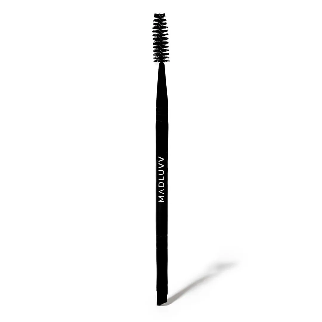 MADLUVV Eyebrow Stencil Kit - Easy-to-Use, Natural Look, 9 Popular Shapes, Used by Professionals - Includes Stamp, Stencils, Spoolie, and Travel Bag (Dark Brown)