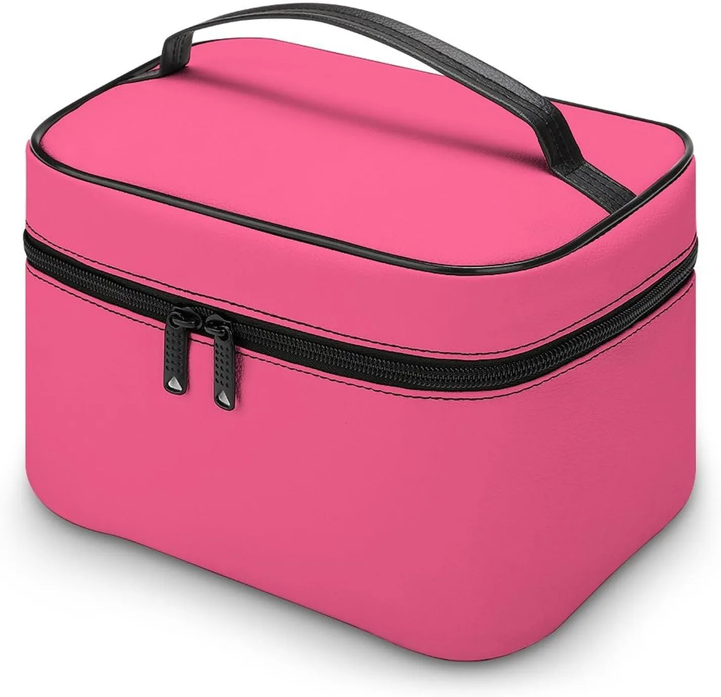Makeup Bag, Modern Bright Pink Travel Cosmetic Bag Makeup Organizer Case Large Capacity Portable Zipper Toiletry Bag for Women