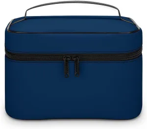 Makeup Bag, Modern Elegant Classy Blue Travel Cosmetic Bag Makeup Organizer Case Large Capacity Portable Zipper Toiletry Bag for Women