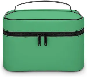 Makeup Bag, Modern Green Travel Cosmetic Bag Makeup Organizer Case Large Capacity Portable Zipper Toiletry Bag for Women