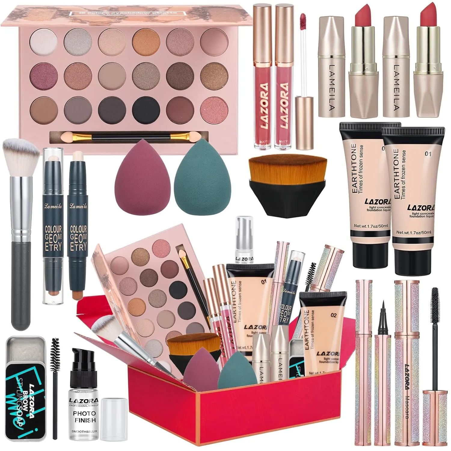 Makeup Kit for Women Full Kit Makeup Sets for teens Makeup Gift Set for Women Girls All in One Makeup Kit Include 18 Color Eyeshadow Palette Foundation & Face Gift Set