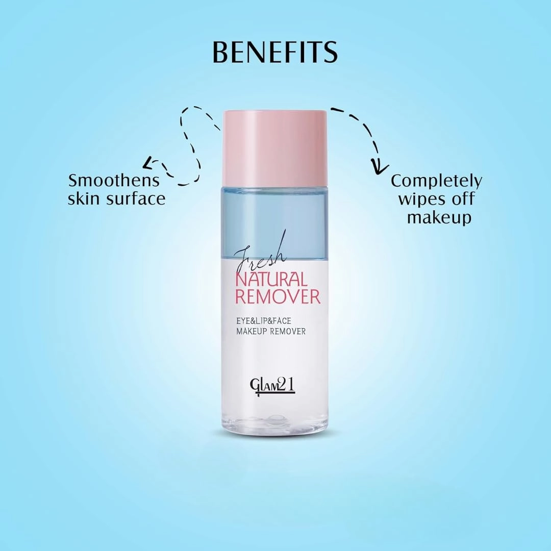 Makeup Remover for Water-Proof & Long Lasting Makeup| Mild & Residue Free| Non-greasy | Smoothens Skin - 100mL (Blue)