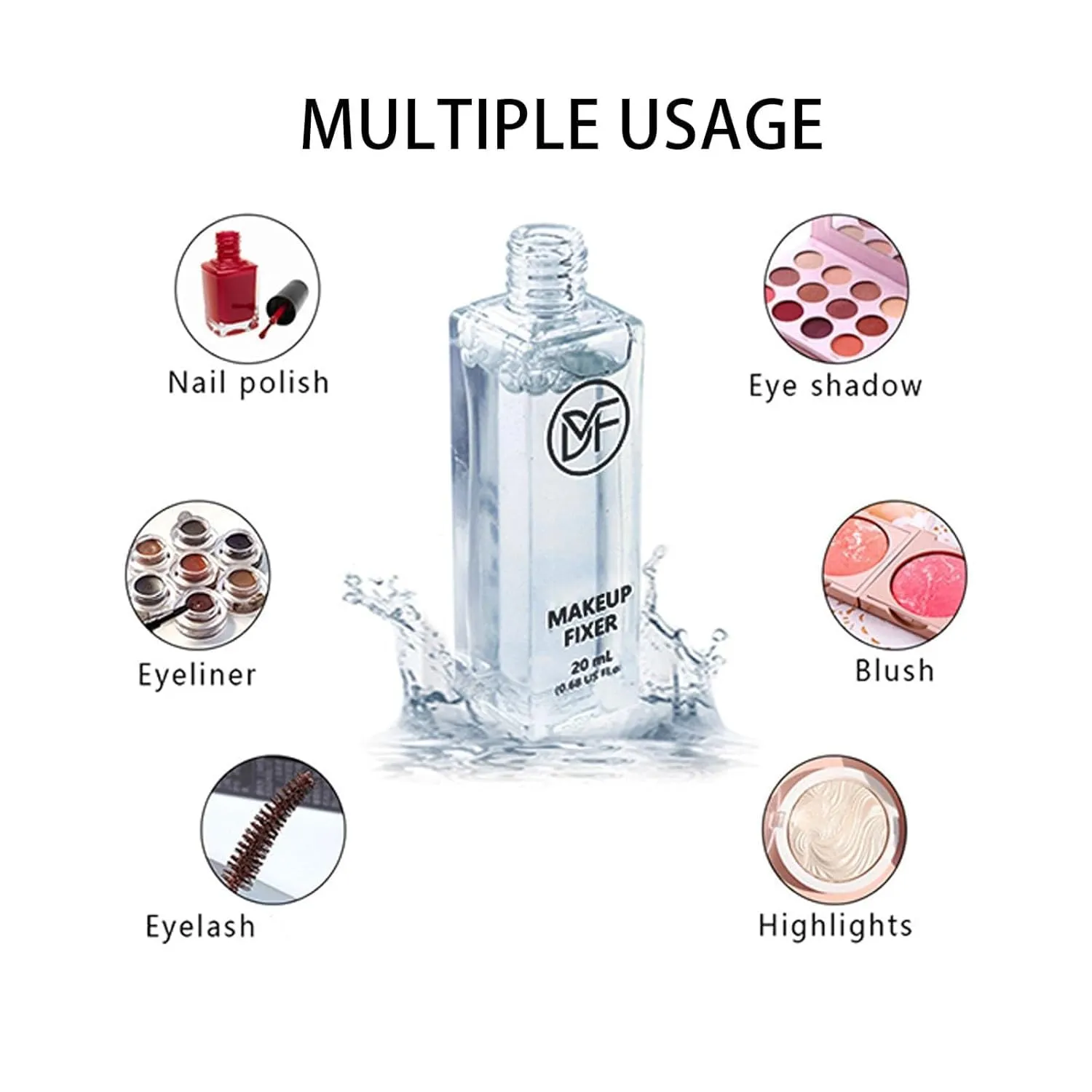 MakeupFixer Cosmetics Pigment Activator,Makeup Mixing Liquid,Durability Waterproof Transparent Make-up Fixer Liquid Drops,Eyeshadow Sealant 20mL/0.68US FL OZ