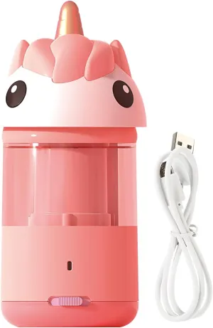 M&G Electric Cute Pencil Sharpeners for 7-8mm Colored Pencils, Fully Automatic Unicorn Pencil Sharpener, Auto in & Out, Rechargeable Hands-Free USB Sharpener for Kids Students Classroom School Office