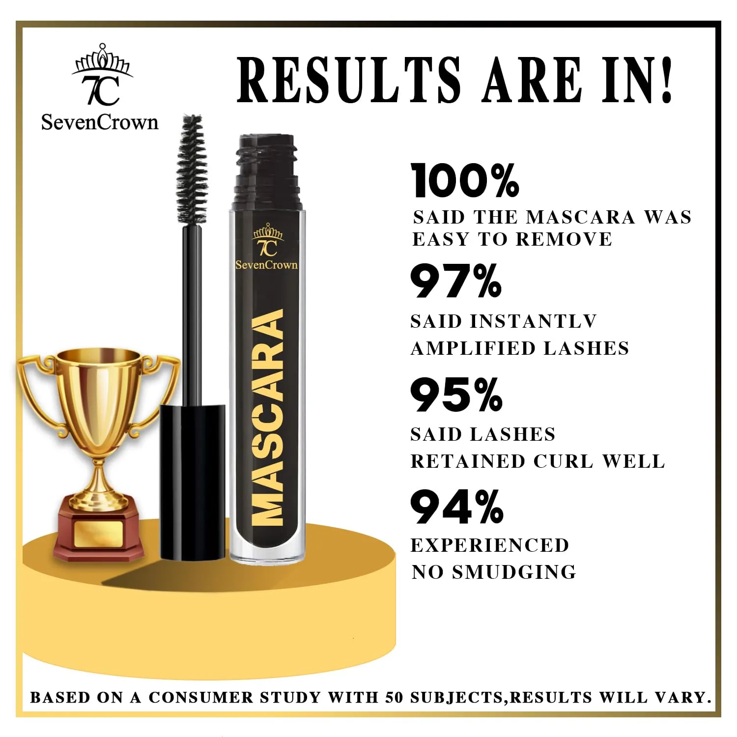 Mascara Black Waterproof | Dramatic Volume & Vegan & Cruelty Free False Lash Effect Mascara Makeup Set