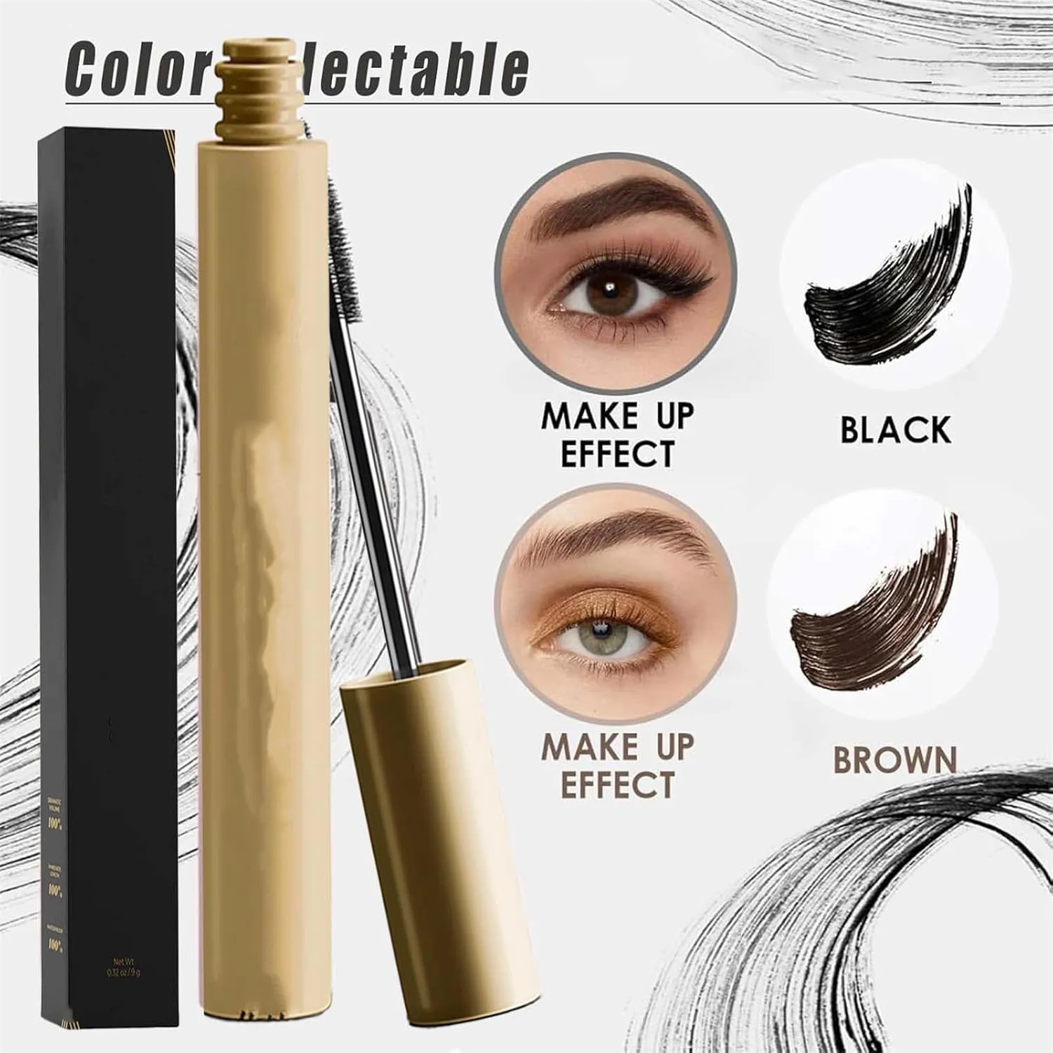 Mascara for Older Women, Waterproof Mascara, Mascarafor Older Women 60 Plus, Non-smudged, Waterproof & Sweatproof, Thick, Long, Curled (Black, 10g)