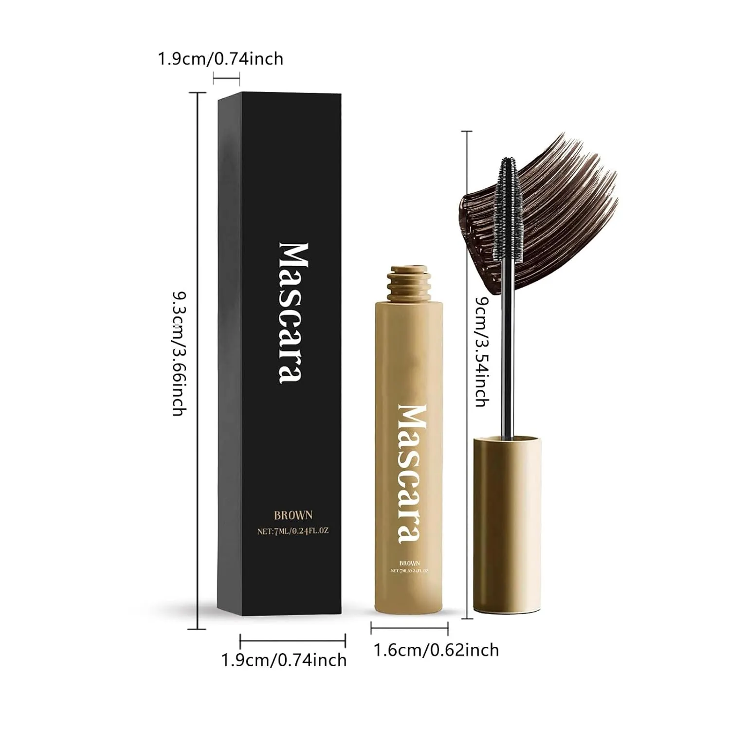 Mascara for Women, Mascara for Older Women, Waterproof & Sweatproof Long Lasting (Brown,1pcs)