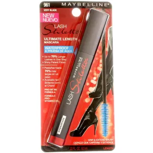 Maybelline New York Lash Stiletto Ultimate Length Waterproof Mascara, Very Black [961] 0.22 oz (Pack of 3)