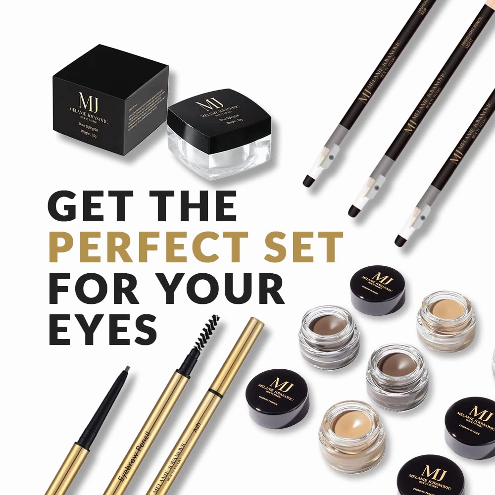 Mela Beauty Studio Brow Powder Duo | Two-shade Brow Powder Compact | Enhance Color and Fill in your Eyebrows | Get Naturally Beautiful Eyebrows | Smudge-proof humidity resistant Formula (Ash)