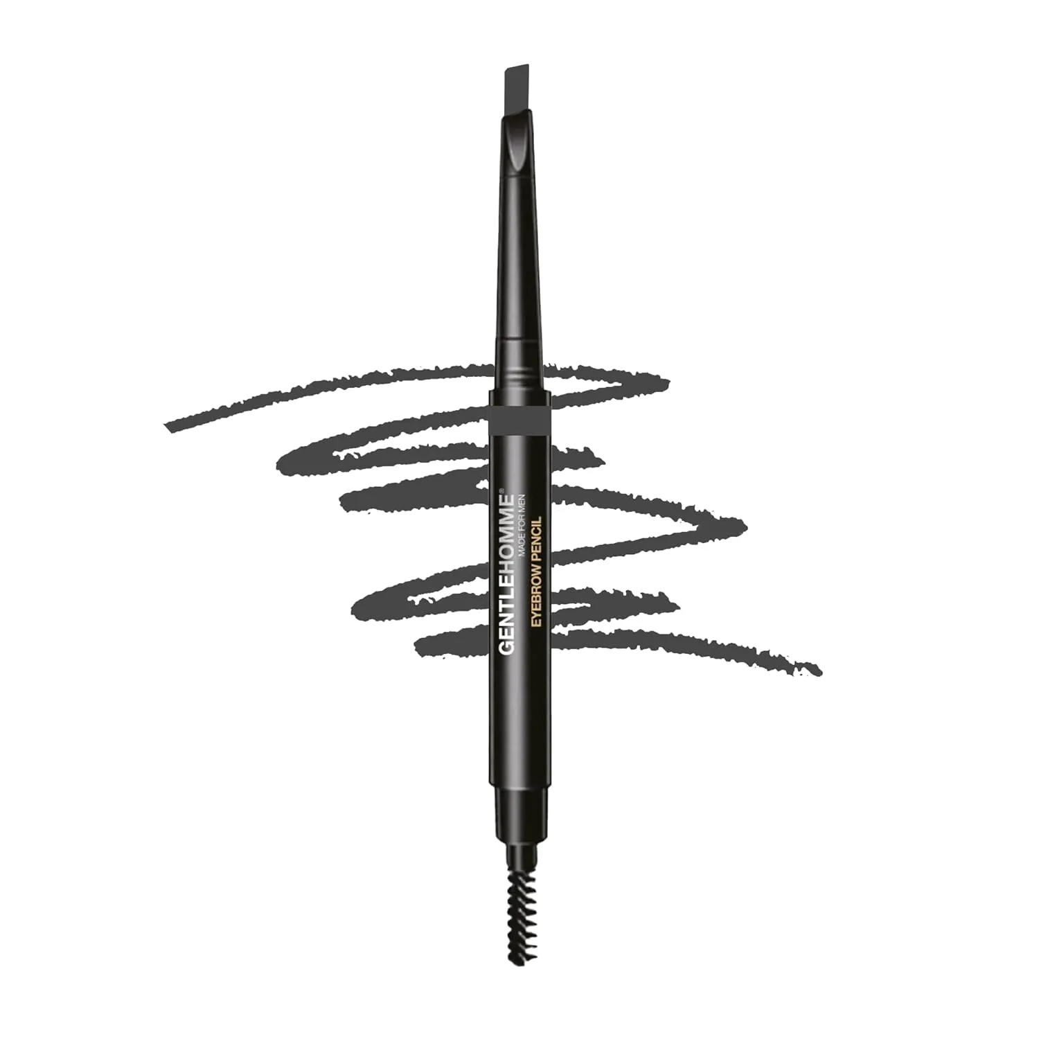 Men's Brow Pencil - 2-in-1 Brow Brush & Lead Pencil - Shape, Define & Fill In Eyebrows - Ultra-Thin - Long-Lasting Color - Vegan - Gray