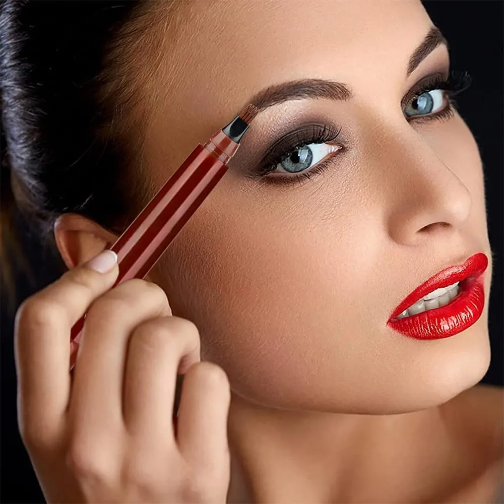 Microblading Eyebrow Pencil 2Pcs, Magic Eyebrow Tattoo Pencil with 4 Fork Tip, Waterproof Brow Pencil with Micro-Fork Tip, Natural Fine Stroke Eyebrow Pen (Brown)