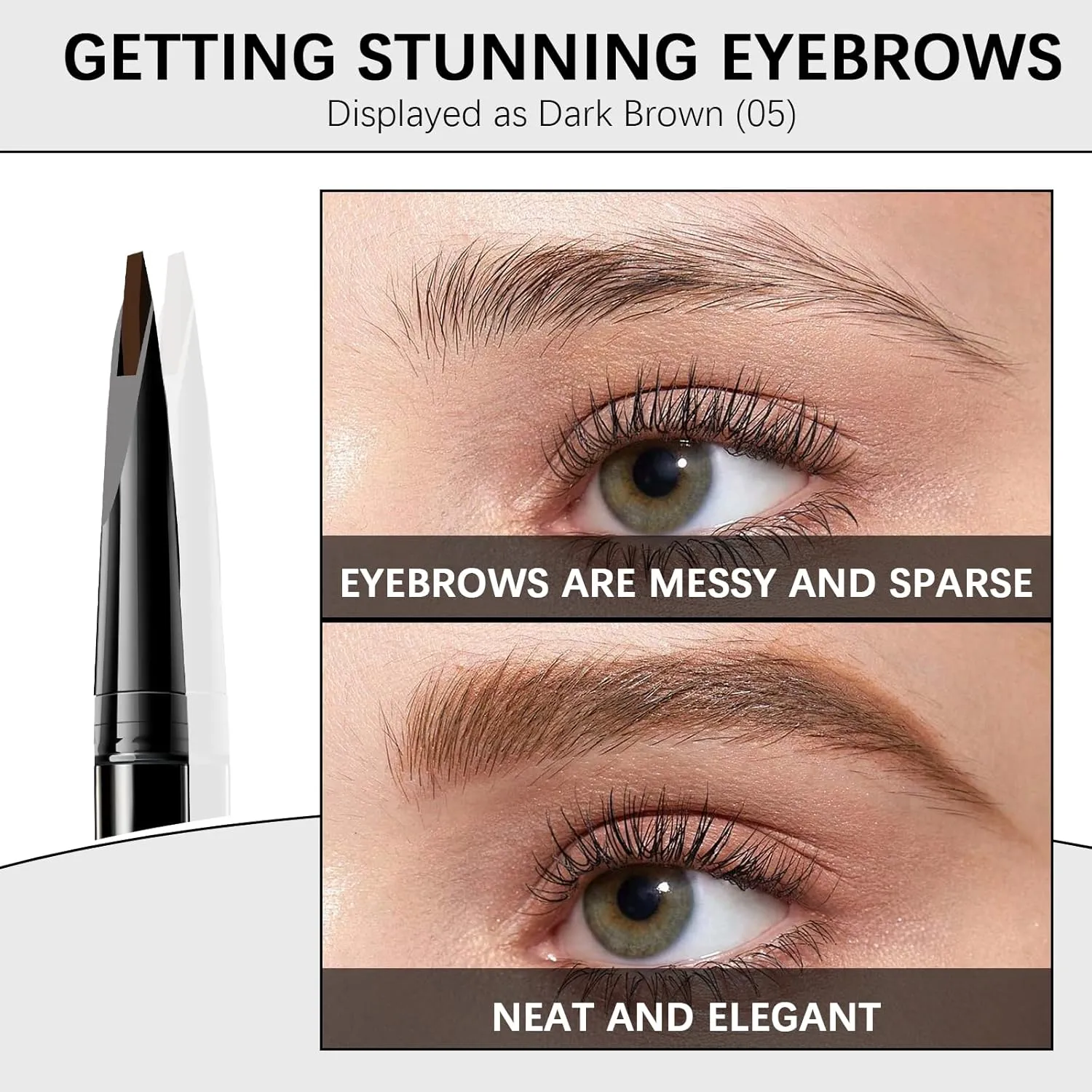 Microblading Eyebrow Pencil for Women,0.1mm Ultra-Fine Mechanical Pencil,Makeup Brow Definer Waterproof,Draws Tiny Brow Hairs and Fills in Sparse Areas and Gaps 02 Light Grey,1 Count Pack of 1