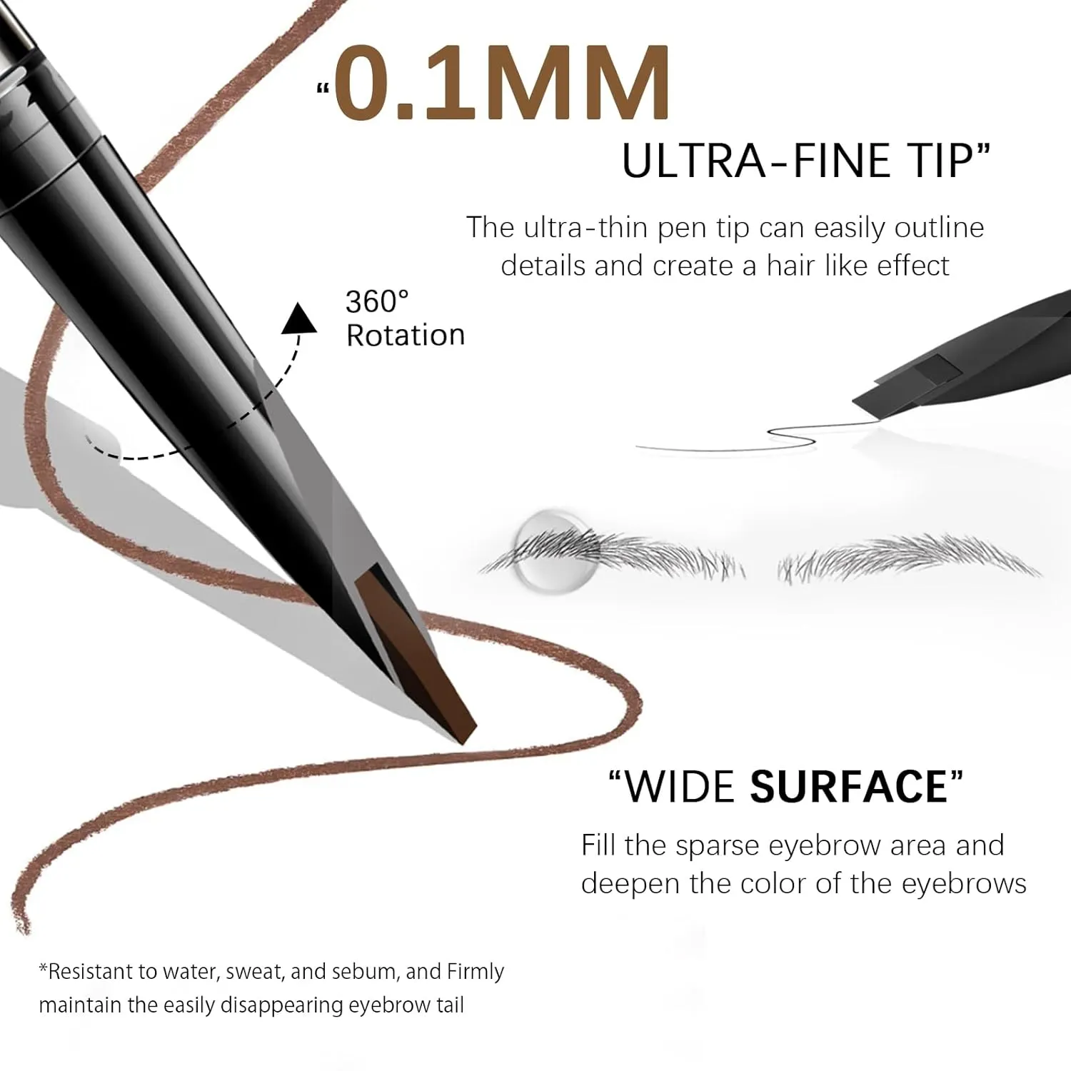 Microblading Eyebrow Pencil for Women,0.1mm Ultra-Fine Mechanical Pencil,Makeup Brow Definer Waterproof,Draws Tiny Brow Hairs and Fills in Sparse Areas and Gaps 02 Light Grey,1 Count Pack of 1