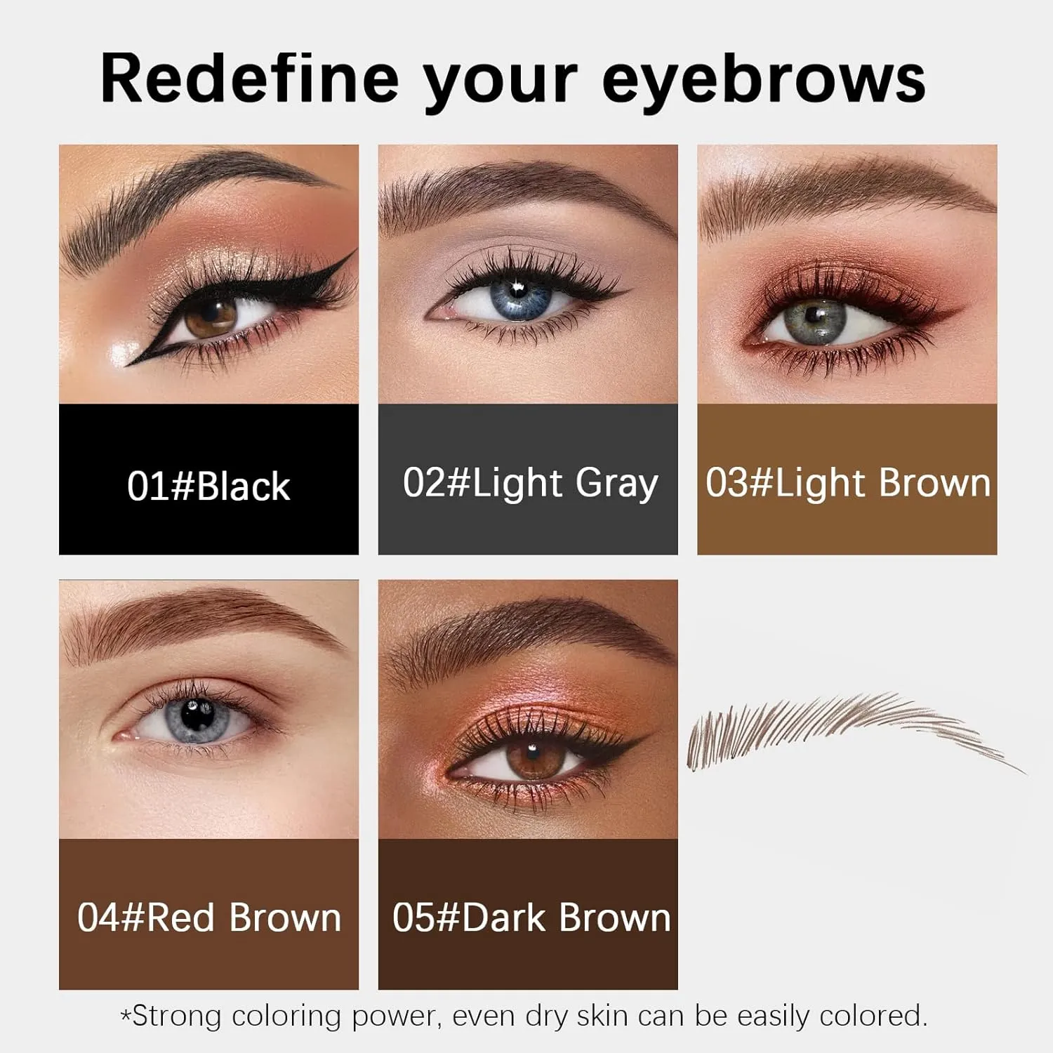 Microblading Eyebrow Pencil for Women,0.1mm Ultra-Fine Mechanical Pencil,Makeup Brow Definer Waterproof,Draws Tiny Brow Hairs and Fills in Sparse Areas and Gaps 02 Light Grey,1 Count Pack of 1