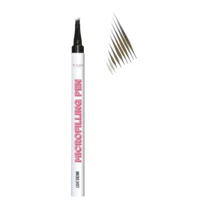Microfilling Brow Pen – Light Brown | 4-Tip Eyebrow Tattoo Pen for Natural-Looking, Waterproof & Long-Lasting Brows