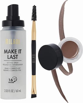 Milani Make It Last Setting Spray and Stay Put Brow Color (Dark Brown)