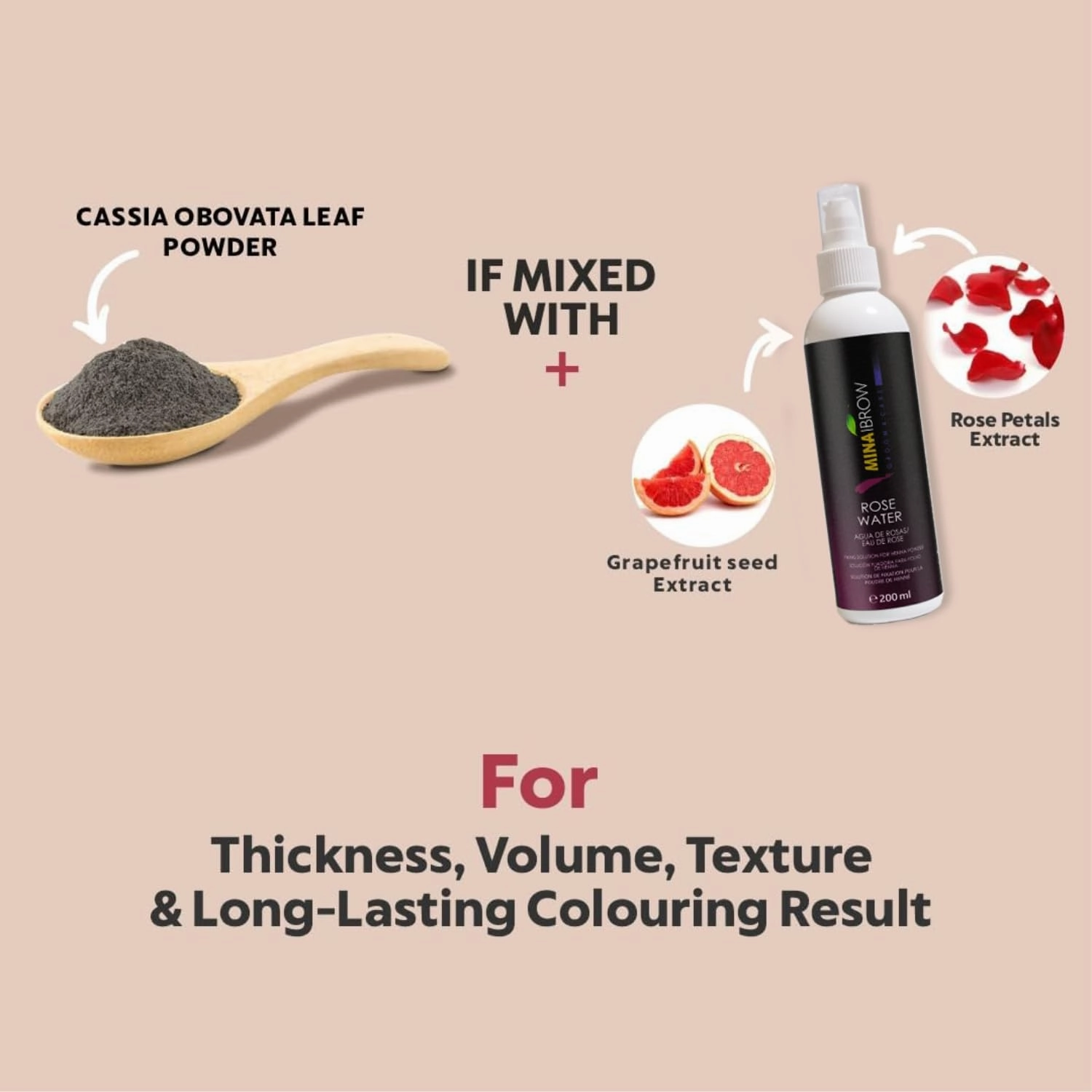 MinaiBrow Dark Brown Brow Tinting Kit | Natural Spot Coloring Powder with Nourishing Oil, Water & Smudge Proof, Instant Gray Coverage