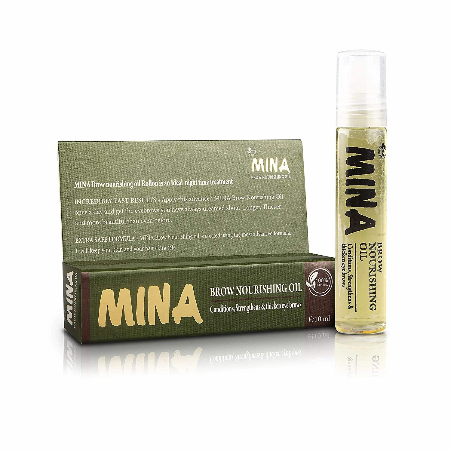 MinaiBrow Dark Brown Brow Tinting Kit | Natural Spot Coloring Powder with Nourishing Oil, Water & Smudge Proof, Instant Gray Coverage