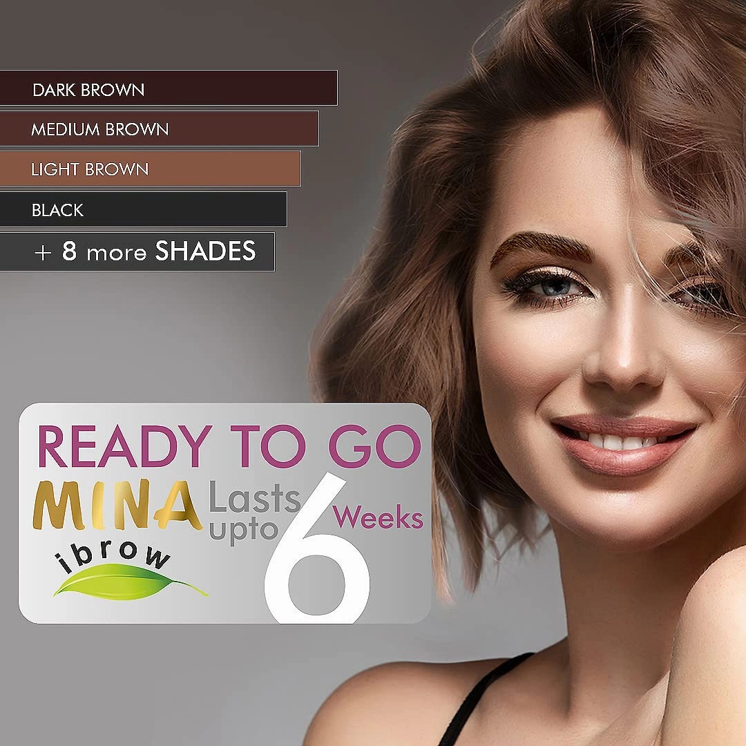 MinaiBrow Tint Kit Light Brown | Natural Spot Coloring Brow Powder with Brush for Tinting | Water & Smudge Proof Instant Brow Dye, 100% Gray Converge, Ammonia Free