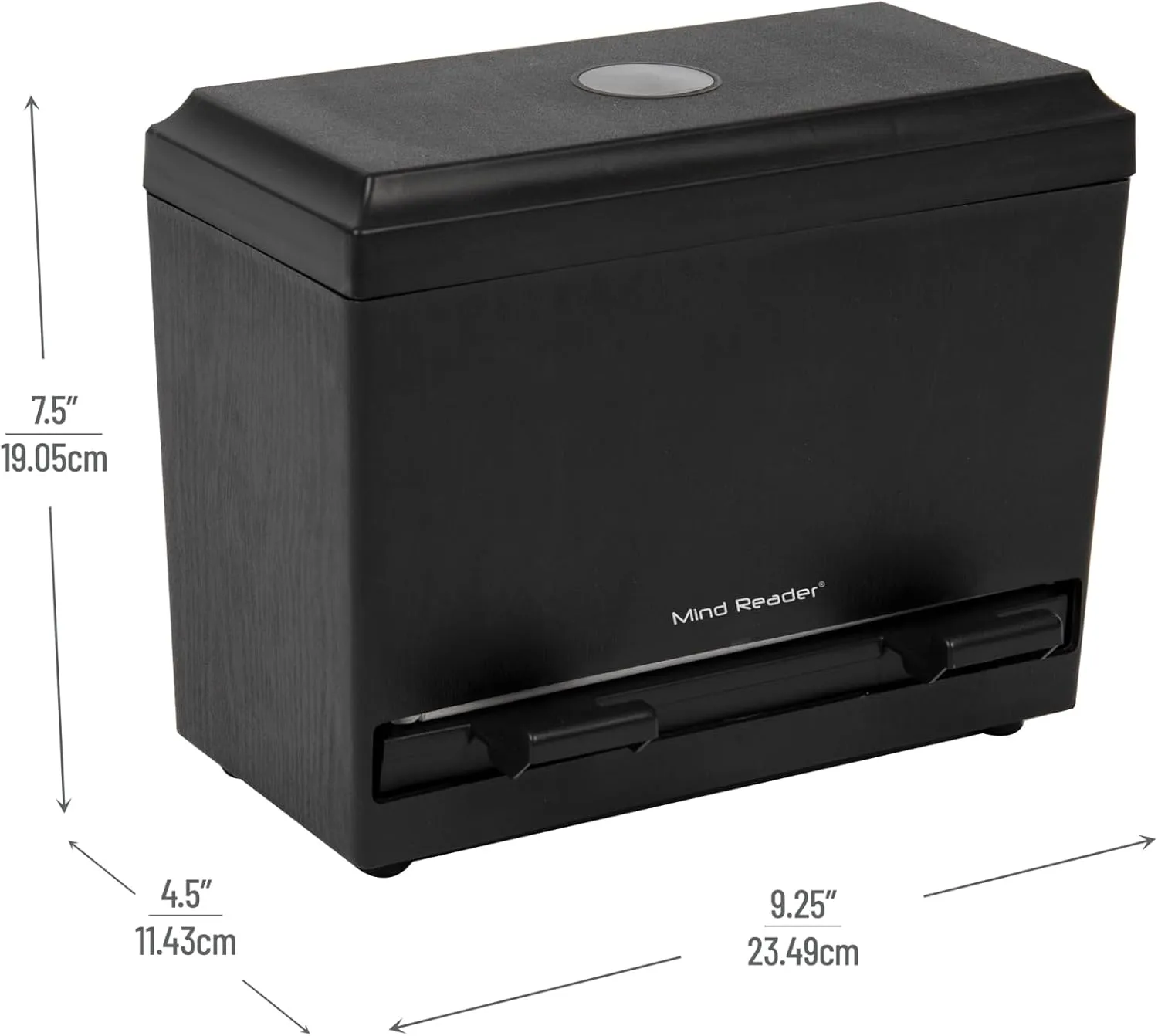 Mind Reader Straw Dispenser, Pencil Dispenser, Classroom Must Have, Restaurant Supply, Plastic, 9.25"L x 4.5"W x 7.5"H, Black