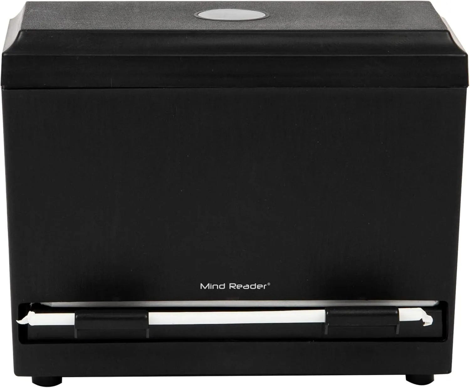 Mind Reader Straw Dispenser, Pencil Dispenser, Classroom Must Have, Restaurant Supply, Plastic, 9.25"L x 4.5"W x 7.5"H, Black
