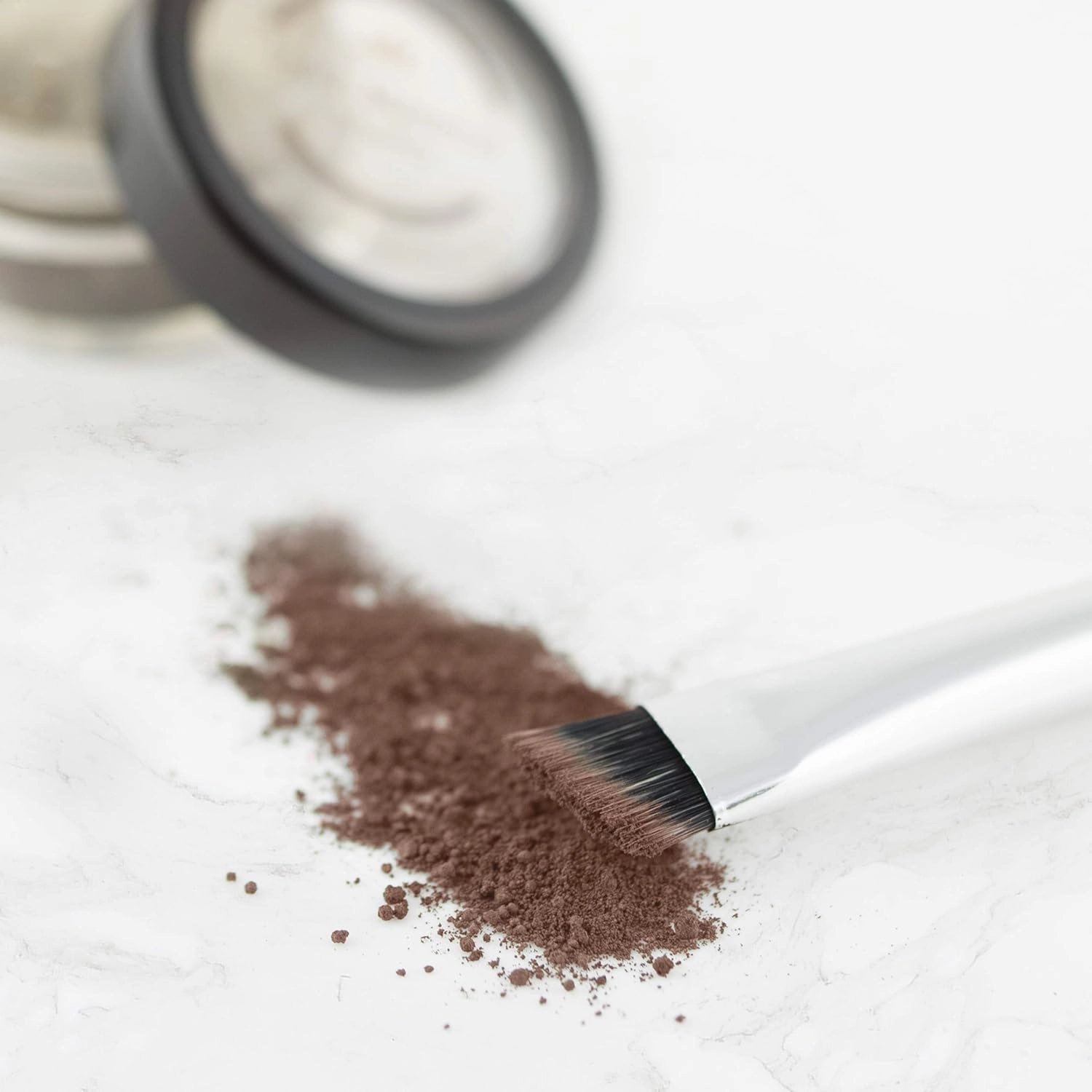 Mineral Eyebrow Powder by NuBeauti - Natural Brow Makeup Kit with Angled Contour Brush for Precision Sculpting to Color Eyebrows Precisely for Beautiful Perfect Professional Brows - (Dark Auburn)