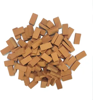 Miniature 1/16 Scale Wall Brick 200pcs Mini Clay Bricks Diorama Landscaping Accessories (Yellowish Brown)