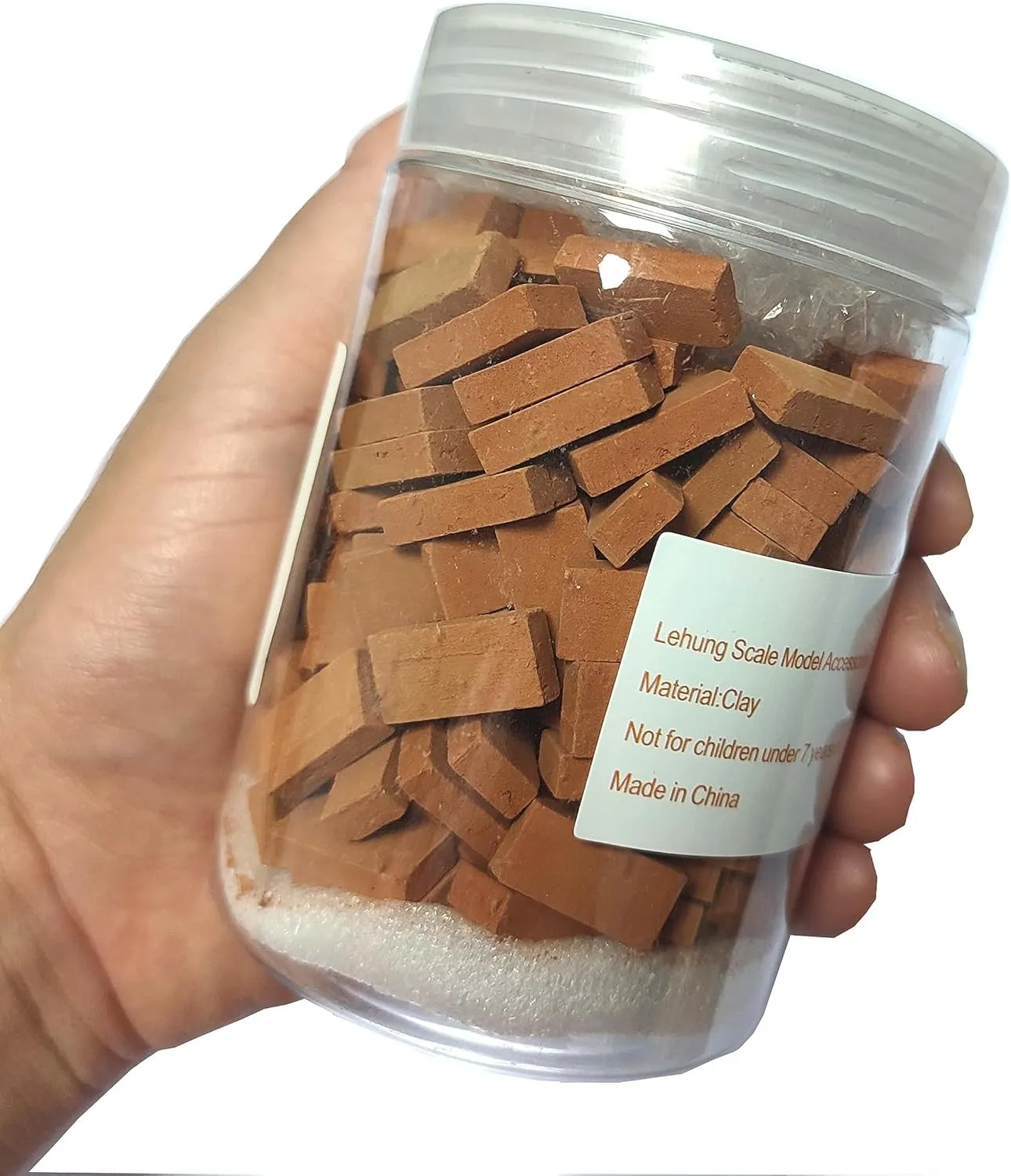 Miniature 1/16 Scale Wall Brick 200pcs Mini Clay Bricks Diorama Landscaping Accessories (Yellowish Brown)