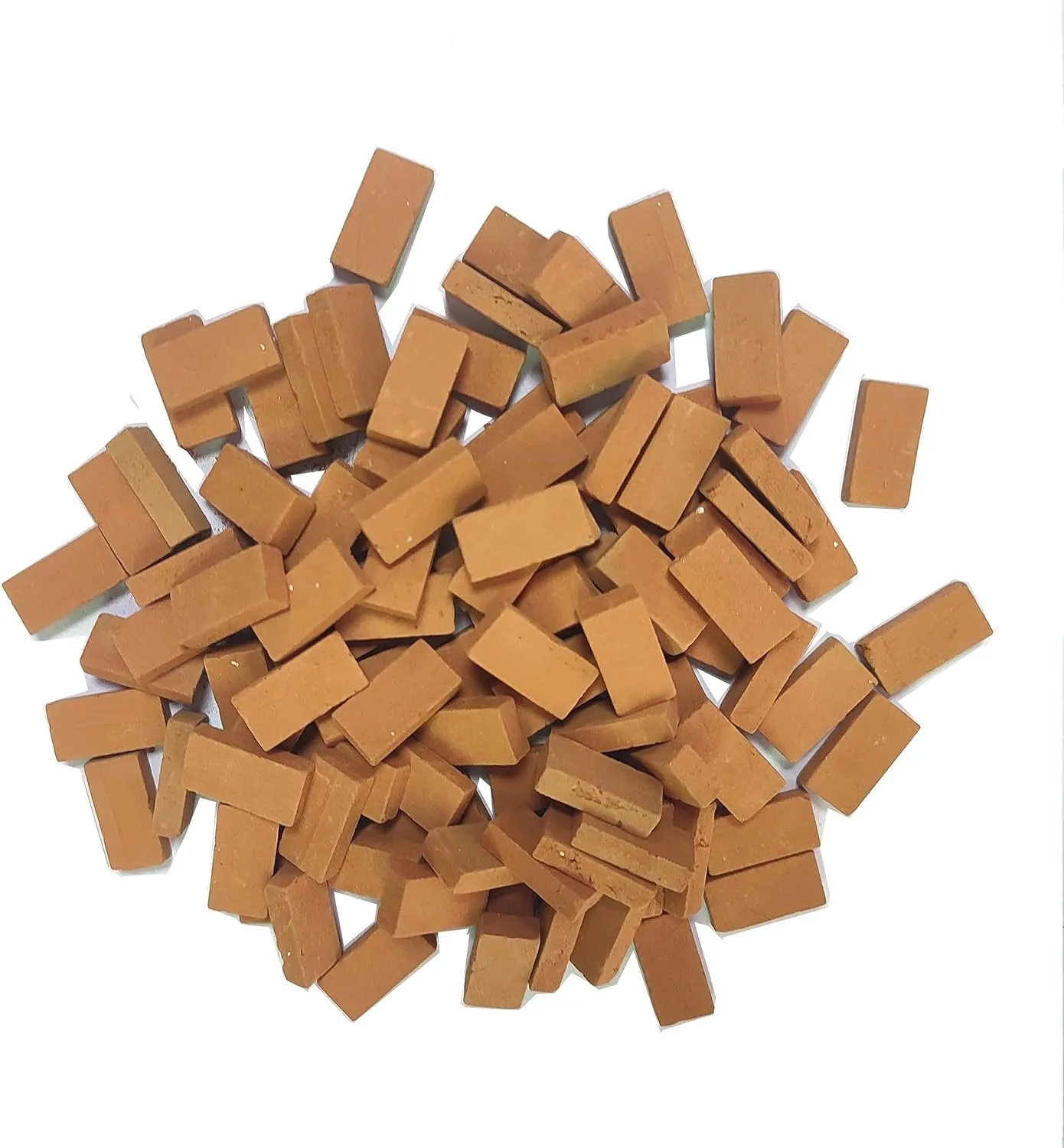Miniature 1/16 Scale Wall Brick 200pcs Mini Clay Bricks Diorama Landscaping Accessories (Yellowish Brown)