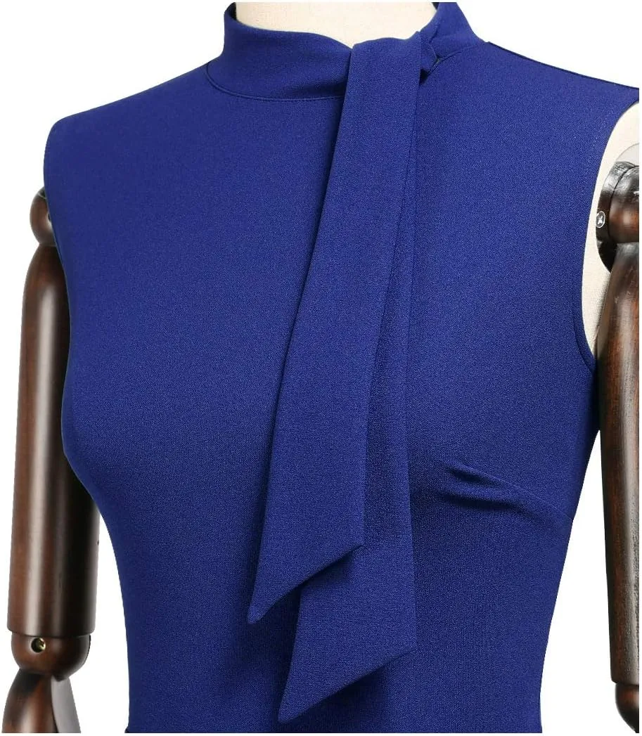 Miusol Women's Retro 1950s Style Half Collar Ruffle Cocktail Pencil Dress