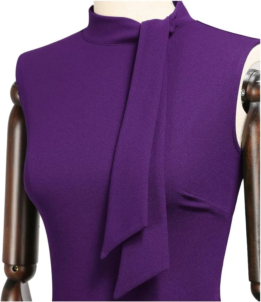 Miusol Women's Retro 1950s Style Half Collar Ruffle Cocktail Pencil Dress
