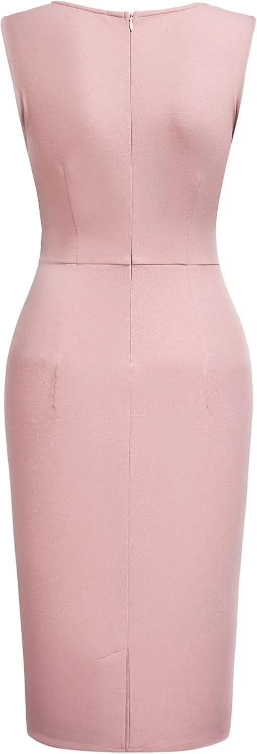 Miusol Women's Retro Ruffle Sleeveless Cocktail Party Pencil Dress