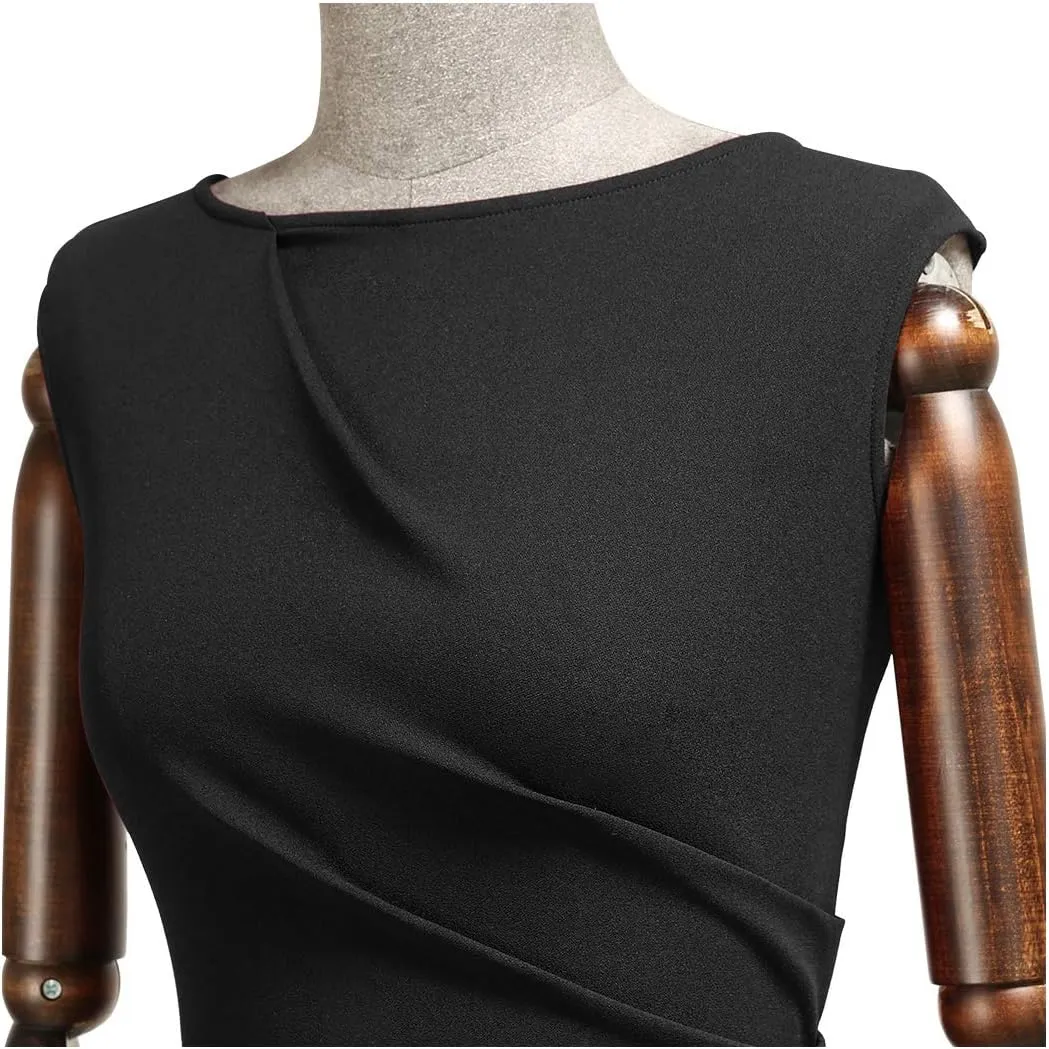 Miusol Women's Retro Ruffle Style Slim Work Pencil Dress