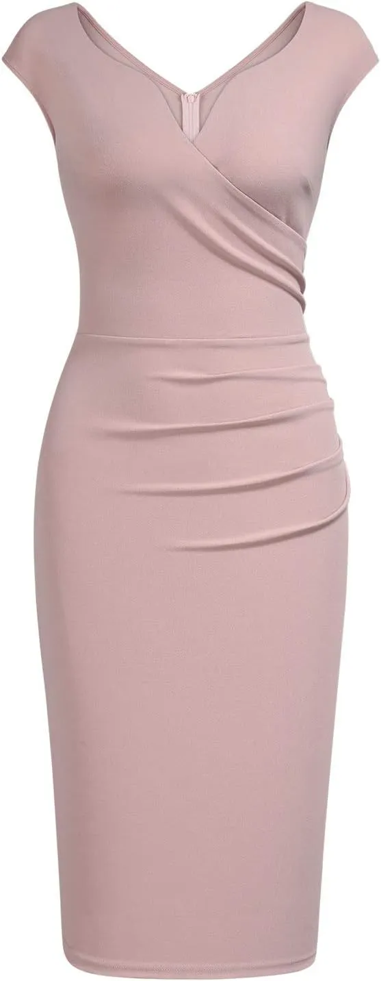 Miusol Women's Vintage Slim Style Sleeveless Business Pencil Dress