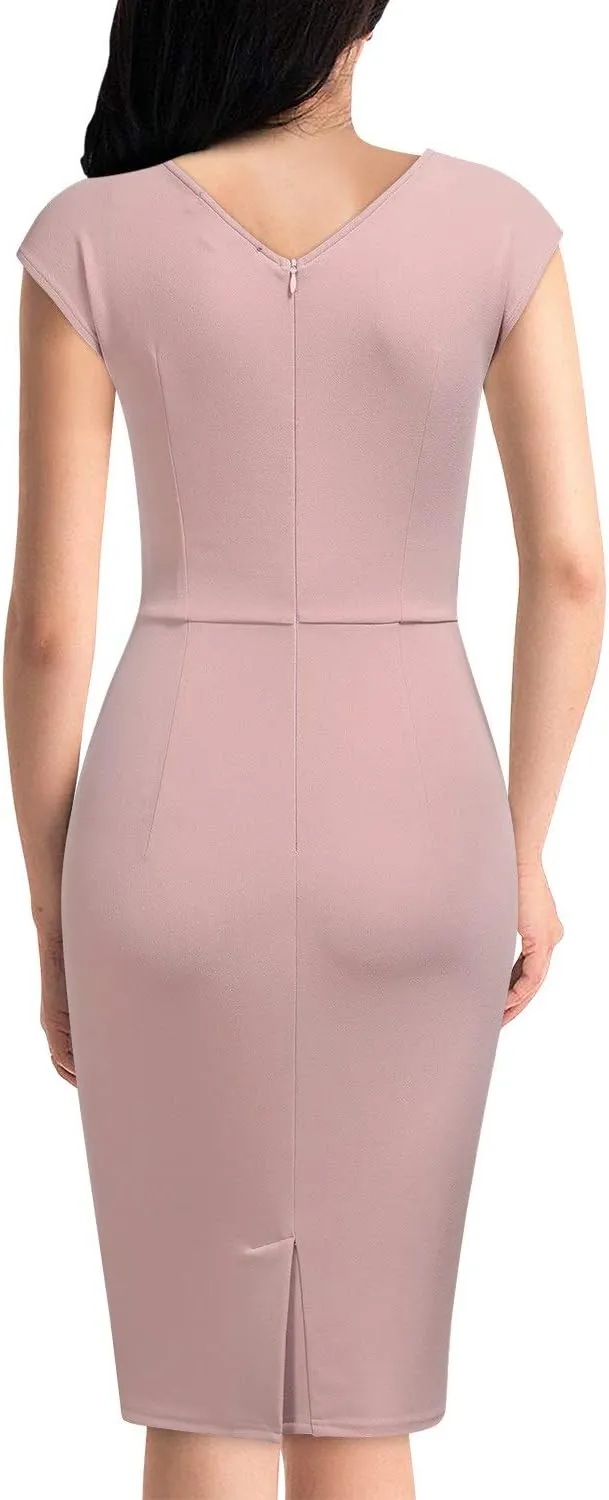 Miusol Women's Vintage Slim Style Sleeveless Business Pencil Dress