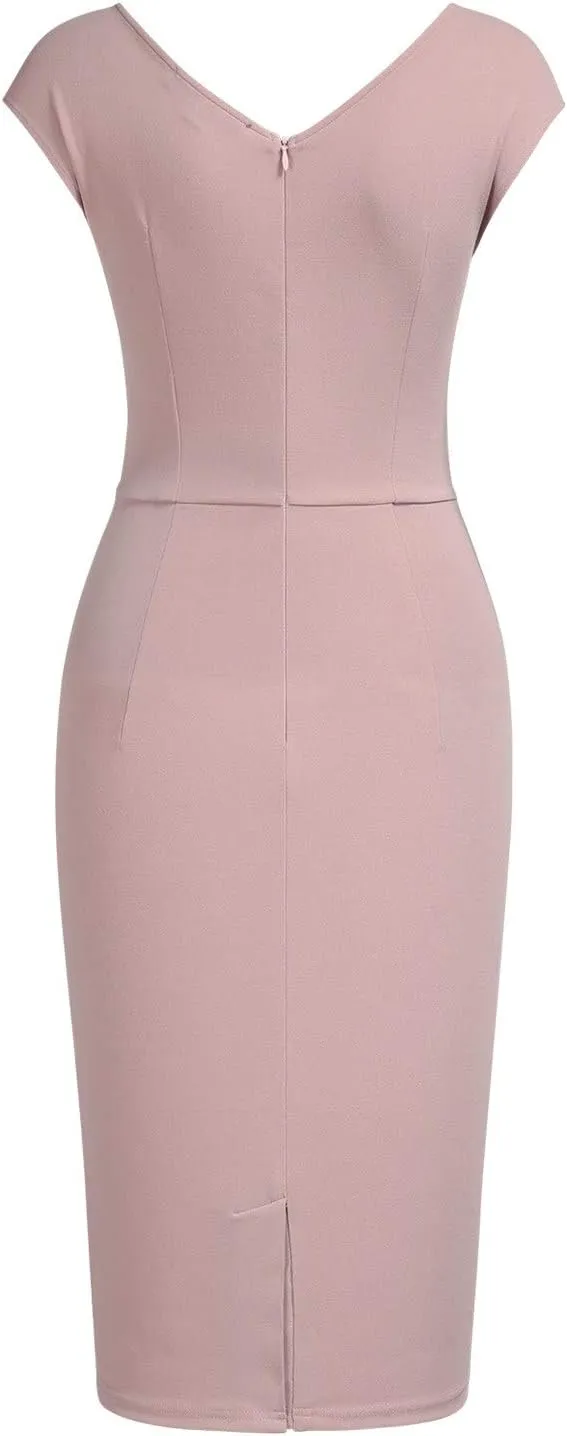 Miusol Women's Vintage Slim Style Sleeveless Business Pencil Dress