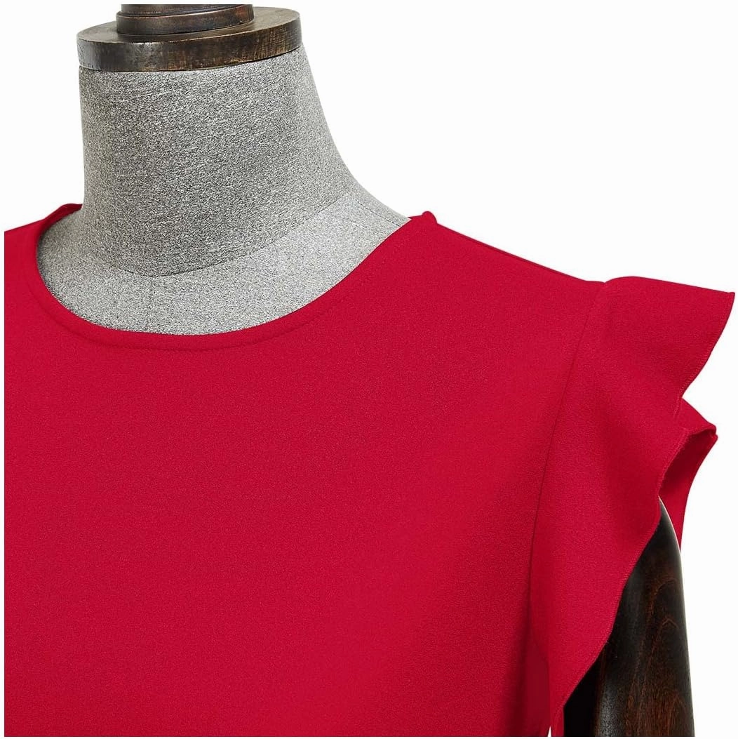 Miusol Women's Business Retro Ruffles Slim Cocktail Pencil Dress
