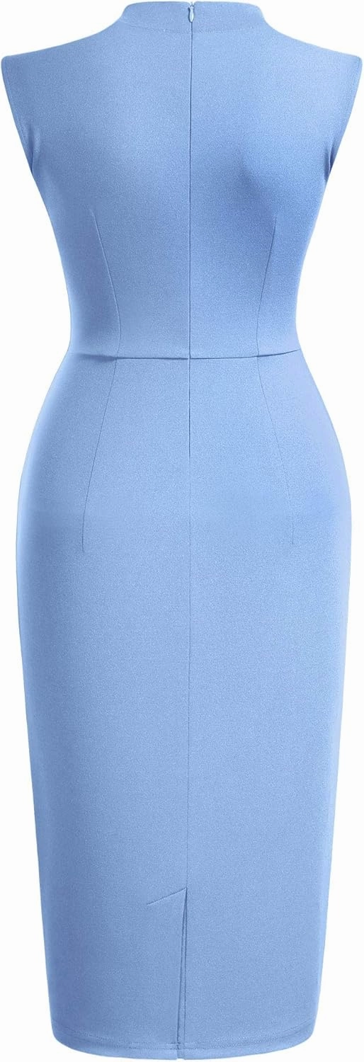 Miusol Women's Retro 1950s Style Half Collar Ruffle Cocktail Pencil Dress