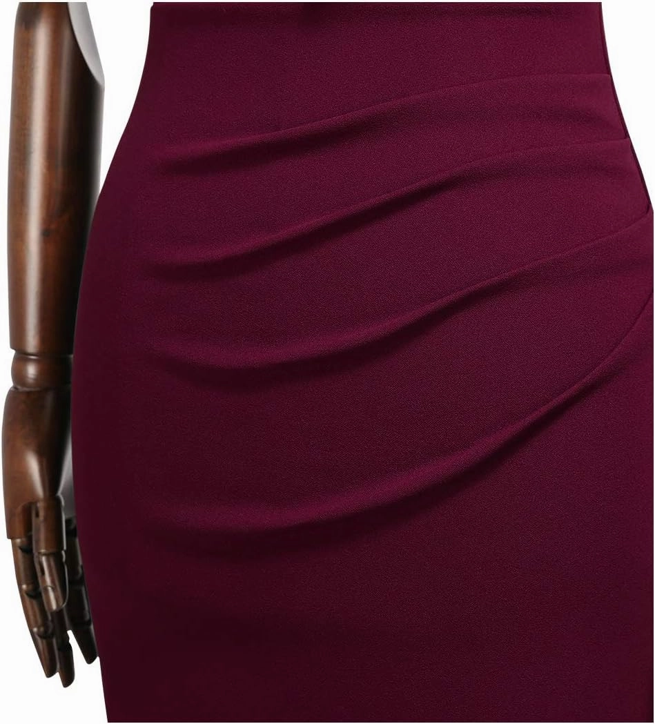 Miusol Women's Retro 1950s Style Half Collar Ruffle Cocktail Pencil Dress