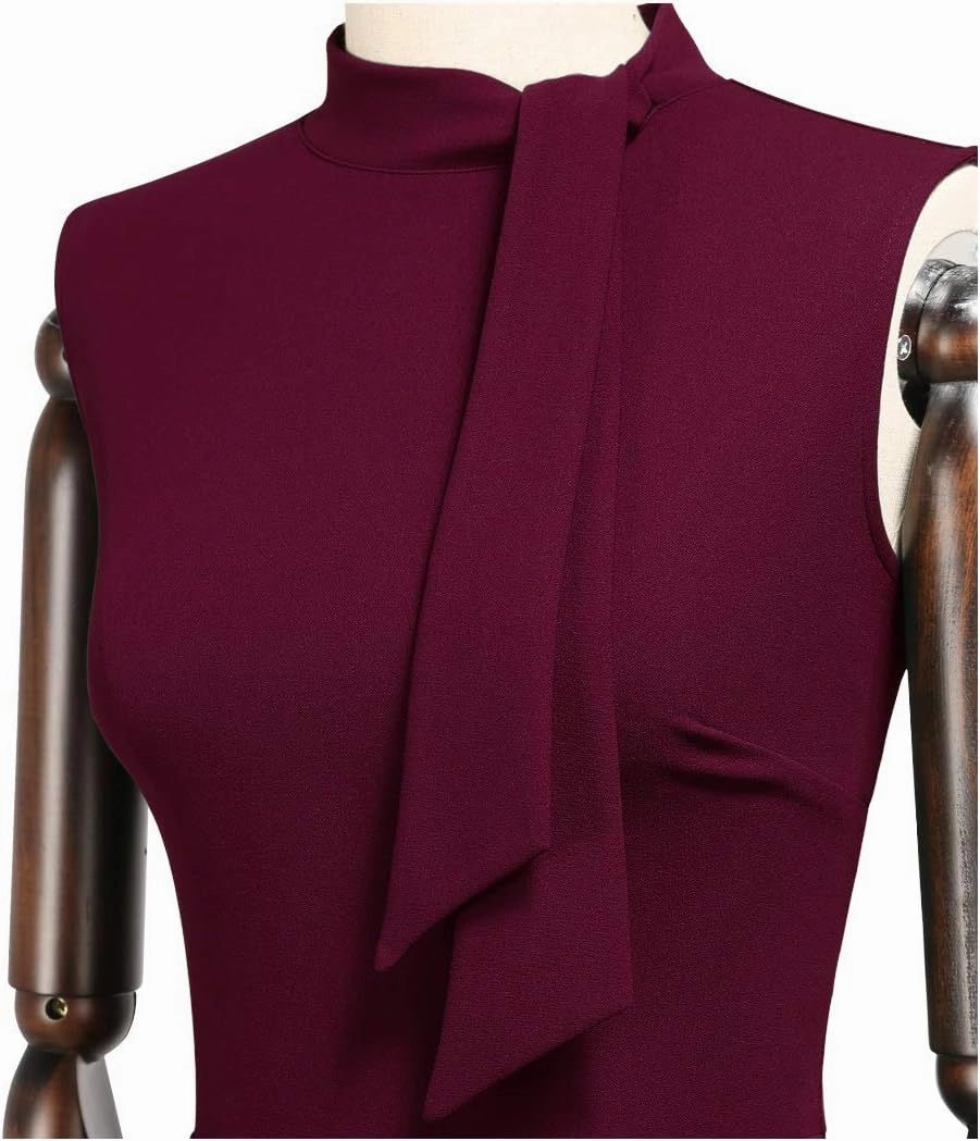 Miusol Women's Retro 1950s Style Half Collar Ruffle Cocktail Pencil Dress