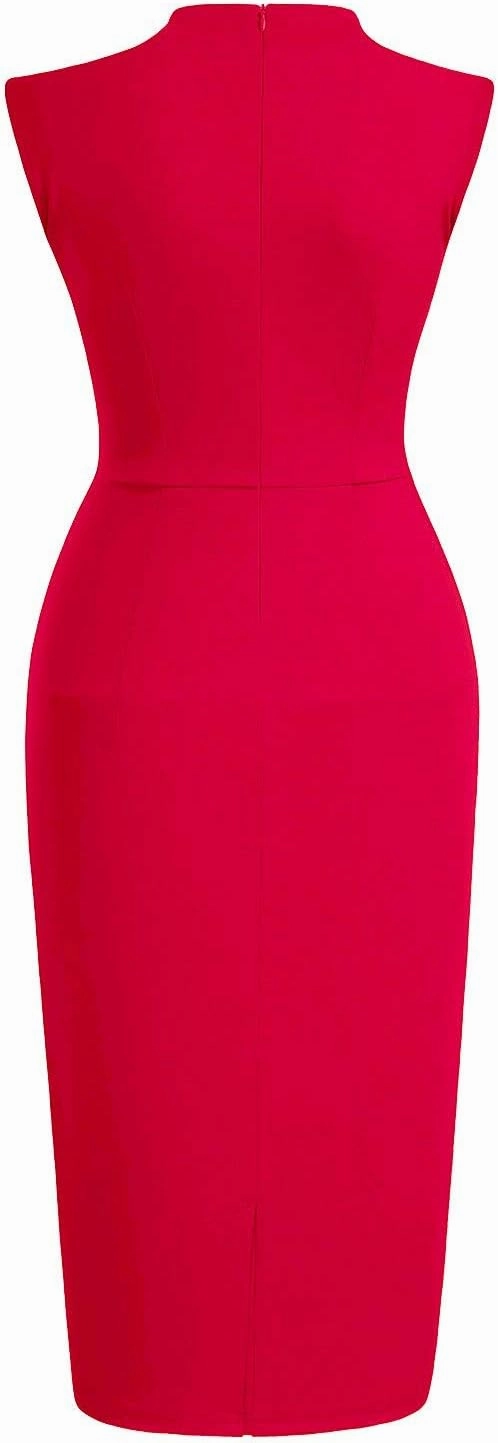 Miusol Women's Retro 1950s Style Half Collar Ruffle Cocktail Pencil Dress