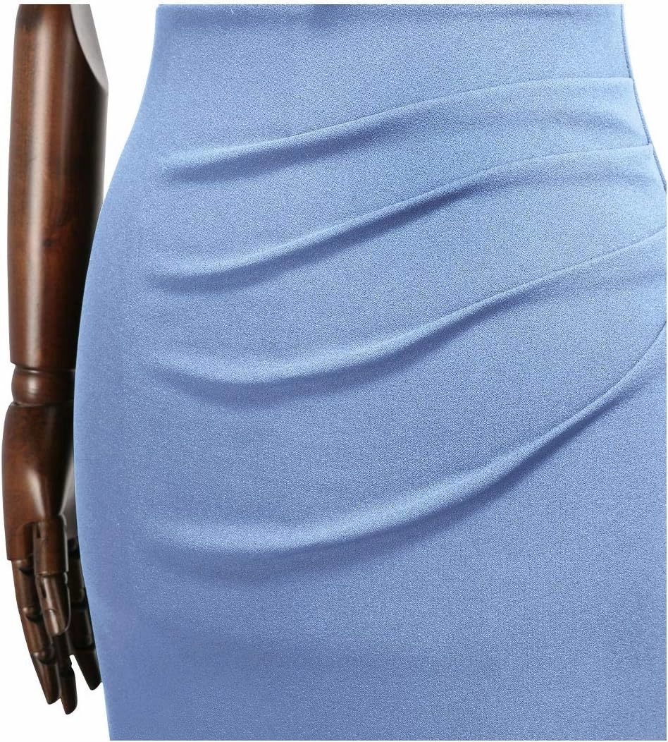 Miusol Women's Retro 1950s Style Half Collar Ruffle Cocktail Pencil Dress