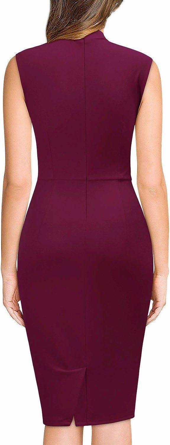 Miusol Women's Retro 1950s Style Half Collar Ruffle Cocktail Pencil Dress